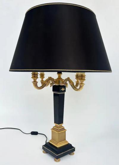  Laudarte Srl Laudarte SRL Italy Gilt Bronze Candelabra Marble Table Lamps Pair