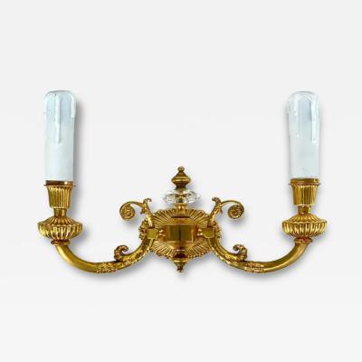  Laudarte Srl New Laudarte Srl Gilt Bronze Crystal Wall Sconces Pair