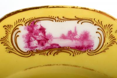  Lauque Antique Sevres Four Cabinet Plates Signed LAUQUE Hand Painted Gold Encrusted