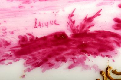 Lauque Antique Sevres Four Cabinet Plates Signed LAUQUE Hand Painted Gold Encrusted