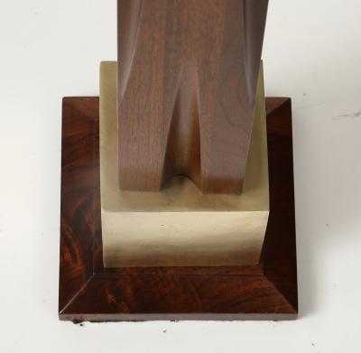 Laurel Lamp Company 1960s Mid Century Modern Brass And Walnut Table Lamps Attributed To Laurel