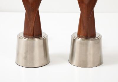  Laurel Lamp Company 1960s Mid Century Modern Chrome And Walnut Tables Lamps By Laurel