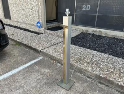  Laurel Lamp Company Brushed Stainless Steel Floor Lamp By Pierre Cardin For Laurel