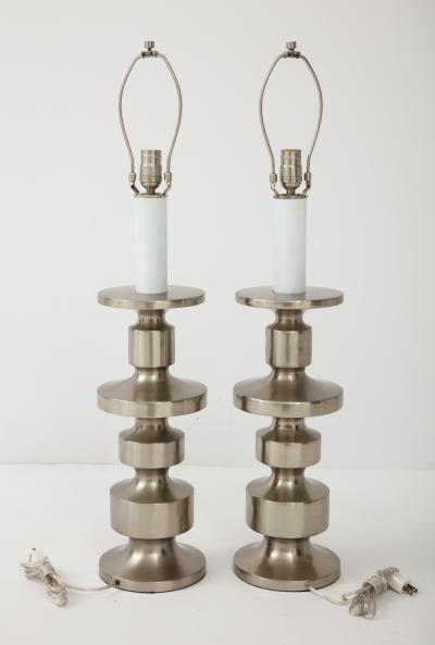  Laurel Lamp Company Brushed Steel Totem Lamps