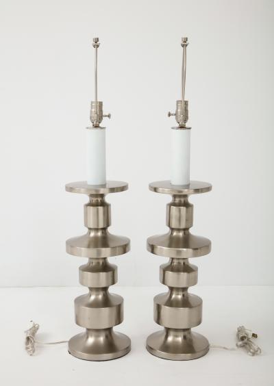  Laurel Lamp Company Brushed Steel Totem Lamps