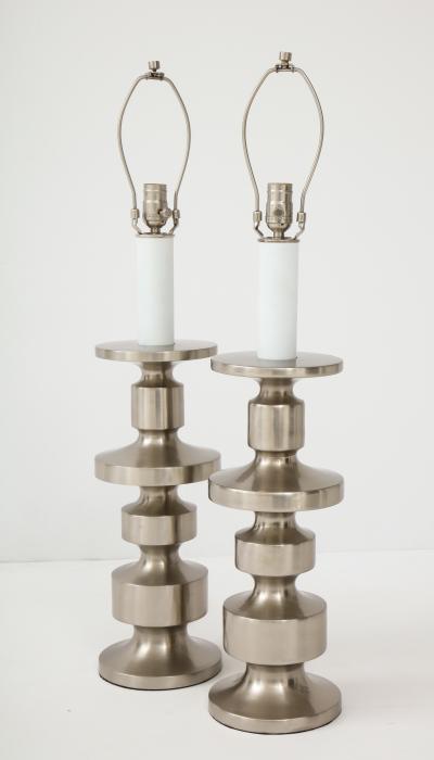  Laurel Lamp Company Brushed Steel Totem Lamps