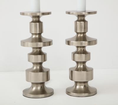  Laurel Lamp Company Brushed Steel Totem Lamps