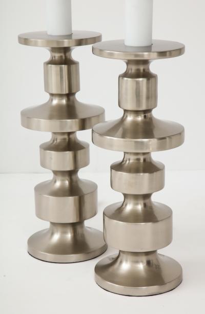  Laurel Lamp Company Brushed Steel Totem Lamps