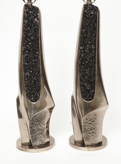 Laurel Lamp Company Laurel Black Quartz and Gunmetal Sculptural Lamps