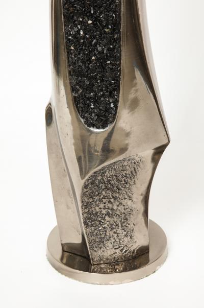 Laurel Lamp Company Laurel Black Quartz and Gunmetal Sculptural Lamps