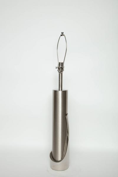  Laurel Lamp Company Laurel Brushed Polished Steel Cylinder Lamps