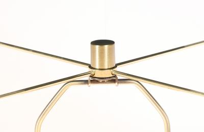  Laurel Lamp Company Laurel Brutalist Table Lamp w Geometric Metal Relief