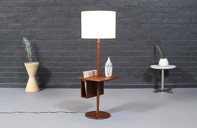  Laurel Lamp Company Laurel Floor Lamp w Removable Magazine Holder Tray Table