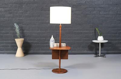  Laurel Lamp Company Laurel Floor Lamp w Removable Magazine Holder Tray Table