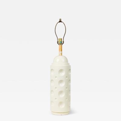  Laurel Lamp Company Laurel Lamp Co Beige Ceramic Dimpled Cylinder Column Table Lamp