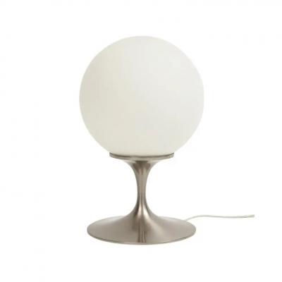  Laurel Lamp Company Laurel Lamp Frosted Glass Brushed Chrome Plated Steel Signed