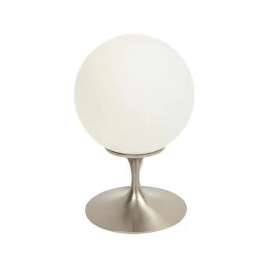  Laurel Lamp Company Laurel Lamp Frosted Glass Brushed Chrome Plated Steel Signed