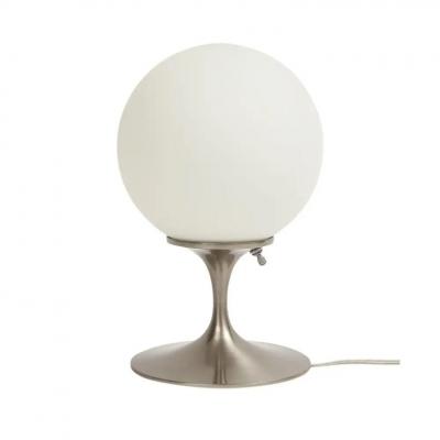  Laurel Lamp Company Laurel Lamp Frosted Glass Brushed Chrome Plated Steel Signed