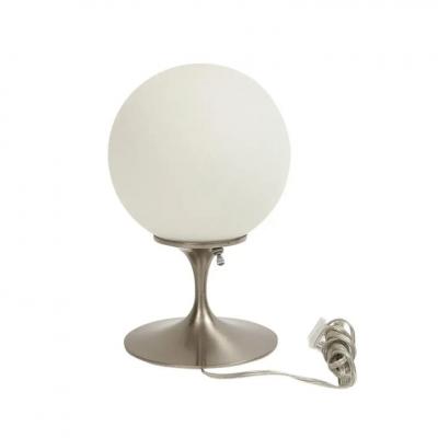  Laurel Lamp Company Laurel Lamp Frosted Glass Brushed Chrome Plated Steel Signed