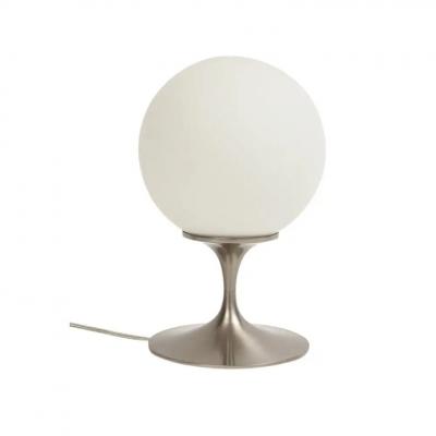  Laurel Lamp Company Laurel Lamp Frosted Glass Brushed Chrome Plated Steel Signed