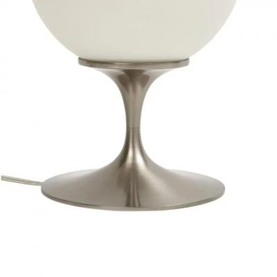 Laurel Lamp Company Laurel Lamp Frosted Glass Brushed Chrome Plated Steel Signed
