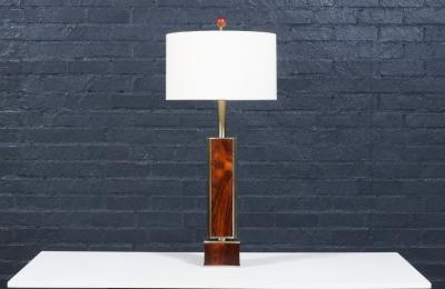  Laurel Lamp Company Laurel Sculptural Rosewood Brass Table Lamp