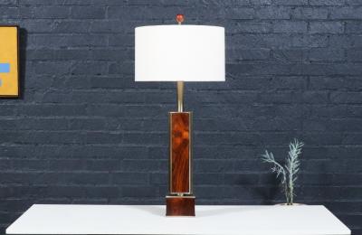  Laurel Lamp Company Laurel Sculptural Rosewood Brass Table Lamp