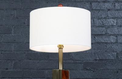  Laurel Lamp Company Laurel Sculptural Rosewood Brass Table Lamp