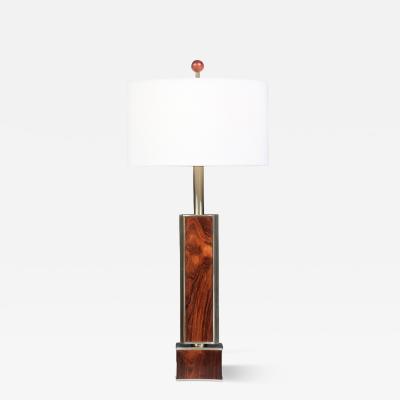 Laurel Lamp Company Laurel Sculptural Rosewood Brass Table Lamp