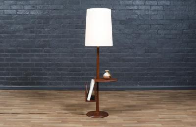  Laurel Lamp Company Laurel Walnut Floor Lamp w Magazine Holder Tray Table