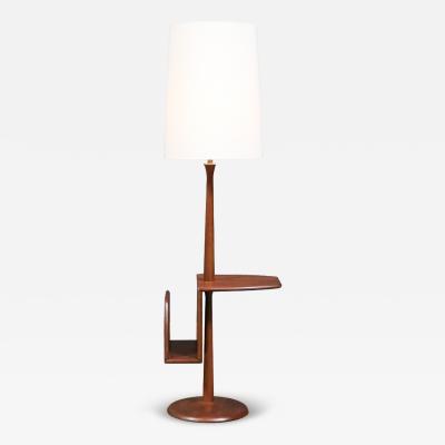  Laurel Lamp Company Laurel Walnut Floor Lamp w Magazine Holder Tray Table