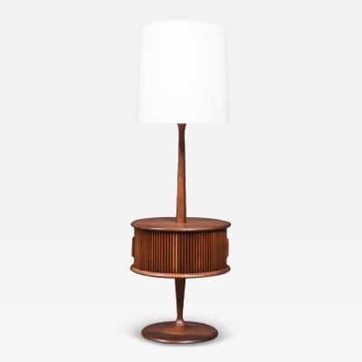 Laurel Lamp Company Laurel Walnut Floor Lamp w Tambour Door Cocktail Table