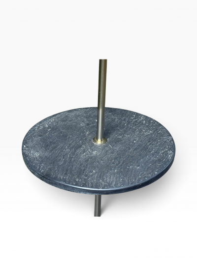  Laurel Lamp Company MID CENTURY LAUREL FLOOR LAMP WITH ATTACHED ROUND BLACK MARBLE TABLE