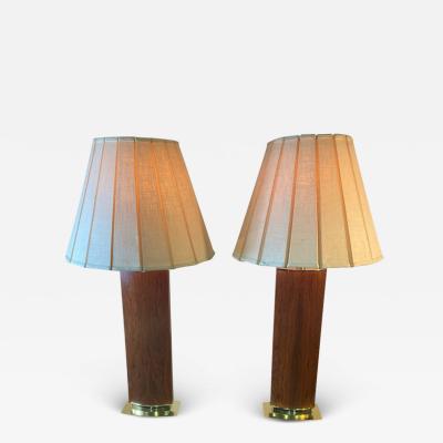  Laurel Lamp Company MONUMENTAL MID CENTURY ROSEWOOD AND BRASS LAMPS BY LAUREL