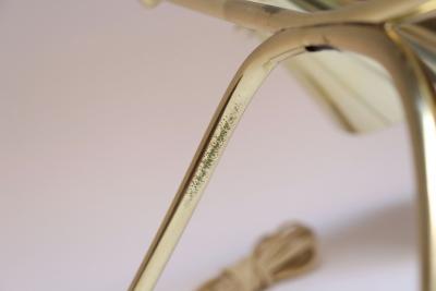  Laurel Lamp Company Mid Century Brass and Painted Metal Twin Shade Table Lamp Attributed to Laurel