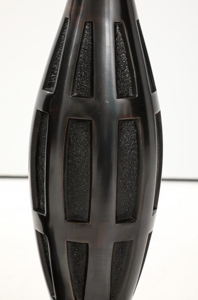  Laurel Lamp Company Mid Century Dark Bronze Brutalist Lamps