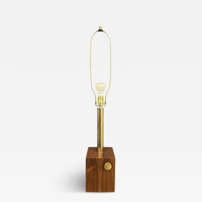  Laurel Lamp Company Mid Century Modern Rosewood and Brass Table Lamp 1960s
