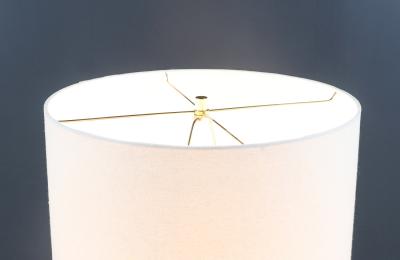  Laurel Lamp Company Mid Century Sculpted Brass Tripod Floor Lamp w Side Table by Laurel