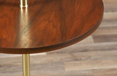  Laurel Lamp Company Mid Century Sculpted Brass Tripod Floor Lamp w Side Table by Laurel