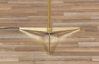  Laurel Lamp Company Mid Century Sculpted Brass Tripod Floor Lamp w Side Table by Laurel