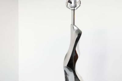  Laurel Lamp Company Mirrored Chrome Amorphous Table Lamp by Laurel