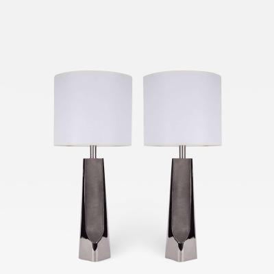  Laurel Lamp Company Modernist Brushed Polished Nickel Lamps