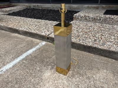  Laurel Lamp Company Pair Of Laurel Stainless Steel And Brass Lamps