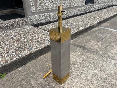  Laurel Lamp Company Pair Of Laurel Stainless Steel And Brass Lamps
