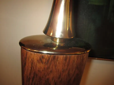  Laurel Lamp Company Pair Of Rosewood And Brass Tall Laurel Lamps Mid century Danish