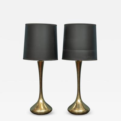  Laurel Lamp Company Pair of Brass Laurel Lamps