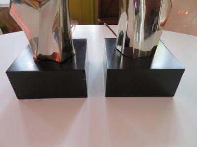  Laurel Lamp Company Pair of Brutalist Laurel Lamps Chrome by Richard Barr Mid Century Modern
