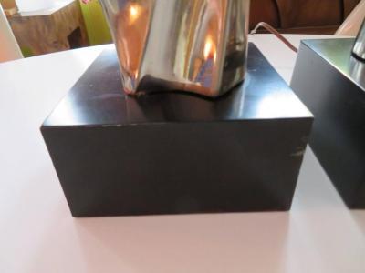  Laurel Lamp Company Pair of Brutalist Laurel Lamps Chrome by Richard Barr Mid Century Modern
