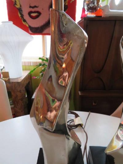  Laurel Lamp Company Pair of Brutalist Laurel Lamps Chrome by Richard Barr Mid Century Modern