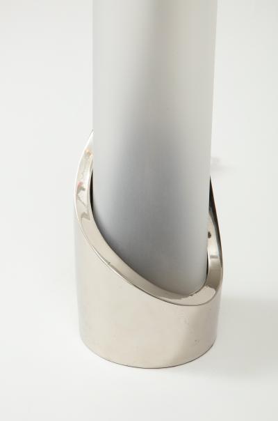 Laurel Lamp Company Pair of Frosted Glass and Chrome Lamps by Laurel